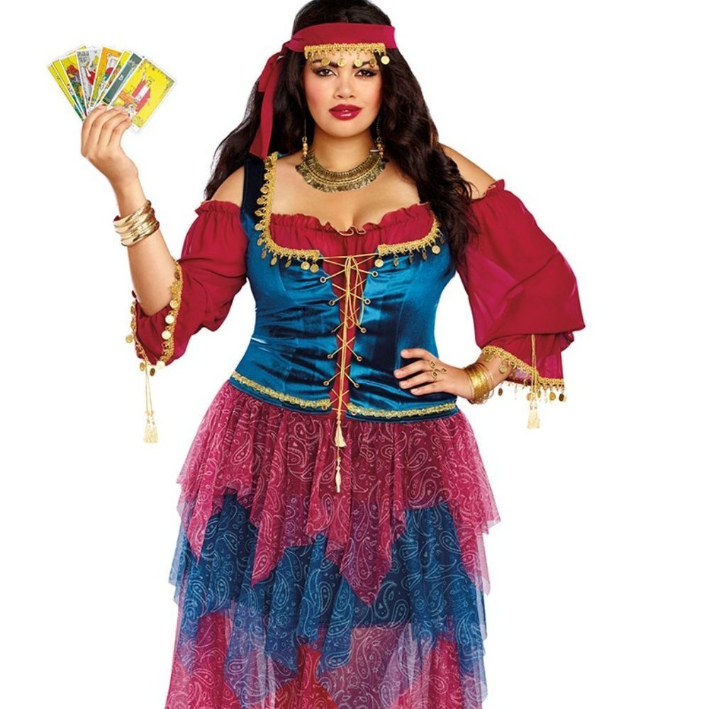 Plus size Gypsy Cosplay Costume Multi Size 3X
